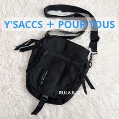 美品 Y'SACCS ＋ POUR TOUS ショルダーバッグ イザック 黒