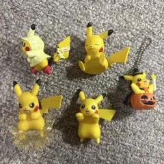 ピカチュウ フィギュア、ストラップセット 5体