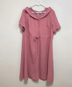 ワンピース　無地　大きめサイズ　夏　半袖　XL