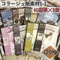 海外 紙もの 120枚 コラージュペーパー レトロ 英字 アンティーク 1