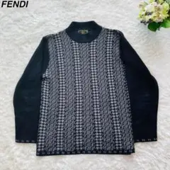 FENDI ファンディ ズッカ柄 モノグラム ニット ブラック M相当