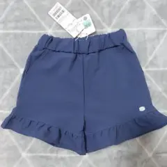 【新品】petit main ネイビー フリル ショートパンツ　100