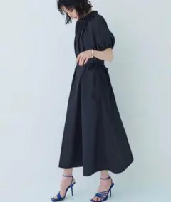 ルイルエブティック サイドリボンウエストタックワンピース ブラック Mサイズ