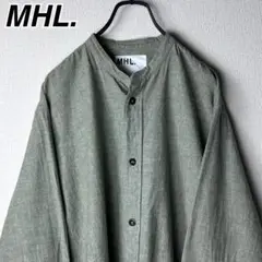 MHL. マーガレットハウエル 麻 ワイド バンドカラーシャツ エムエイチエル