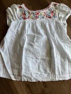 GAP キッズ チュニック L ホワイト 花柄刺繍