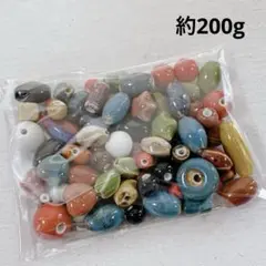 ht903/SALE！景徳鎮産陶器ビーズ◇色んな形色々mix約200g