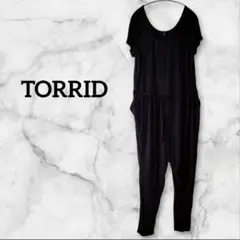 ✨１点限り✨ TORRID ブラック オールインワン カットソー 半袖サロペット