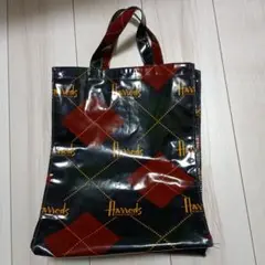 Harrods チェック柄　ビニールバッグ 中型