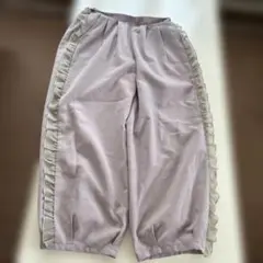 フリル付き薄紫カジュアルパンツ