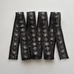 インド刺繍リボン ブラック アジアン エスニック 1.5m