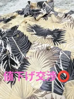 Damanteダマンテ✨アロハシャツ 総柄 葉っぱ 3XL2XL 古着 半袖