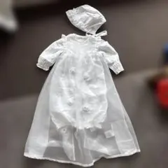 ホワイトセレモニードレス 帽子付き