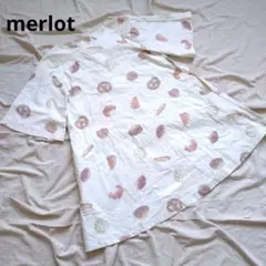 【merlot】メルロー コットンリネンパン柄ワンピース