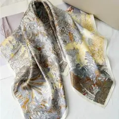 【高品質】スカーフ シルク100% 68×68 大判 正方形 silk 自然