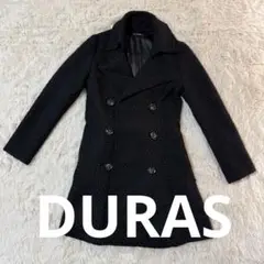 【美品】Sサイズ　DURAS ツイード　コート　黒　アウター　レディース