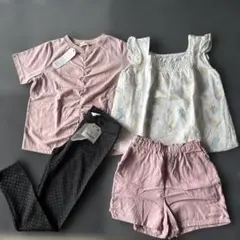 【新品未使用】女の子　130㎝ トップス　ピンク　レギンス　パンツ　セットアップ