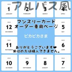 【ピカピカさま専用ページ】マンスリーカード【アルバス風】