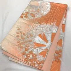 〔6236〕着物 袋帯 六通 菊 牡丹 428㎝