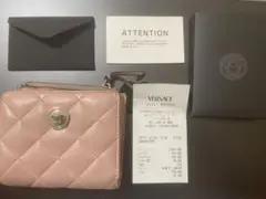 VERSACE キルティング 二つ折り財布 ピンク