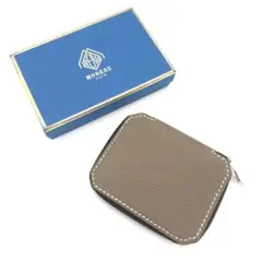 【新品!】MOREAU PARIS ラウンドジップ ブルスキン 二つ折り財布