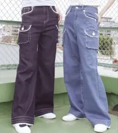 tie.me レースカーゴストレッチジーンズ