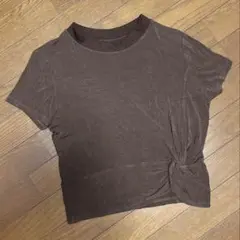 ヨガウェア 半袖 ショート丈 ブラウン