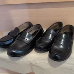 本皮ローファー　合皮ローファー　23.5cm 学校　ムーンスター　記名あり