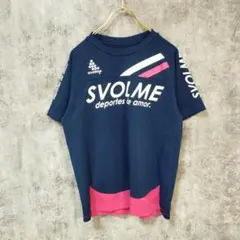 【美品】svolme スボルメ トラックシャツ ビックロゴ ネイビー Free