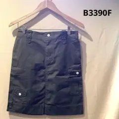 値下げ★ダークグレーサイドポケット付きタイトスカート （B3390F）