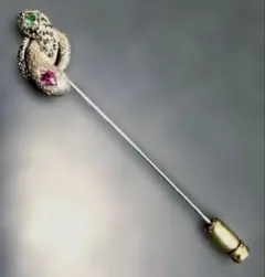 レア　希少　ロクザン　ろくざん　ピンブローチ　蛇ルビー　エメラルド　ヴィンテージ