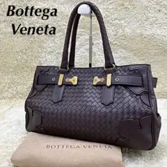 【Bottega Veneta】希少デザイン ハンドバッグ イントレチャート 茶