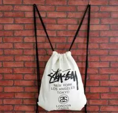 stussy ステューシー ナップサックリュックバックパック　白