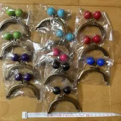 カラフル玉付きがま口金具　12個セット‼️