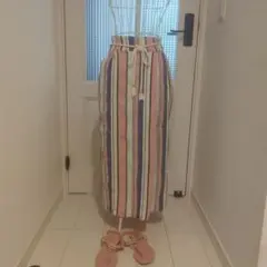 サマースカート ウエスト紐付き リゾート