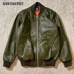 【美品】サンタスティック レザージャケット 牛革 MA-1 カーキ XL m19230497104_1.jpg?1723290834