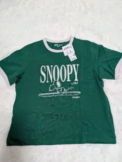 新品タグ付き　ユニクロ　SNOOPY Tシャツ　 XL　 グリーン