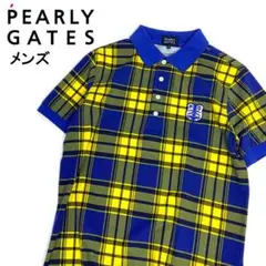PEARLY GATES パーリーゲイツ 半袖ポロシャツ チェック ブルー系 5