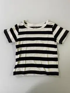 organic 白 黒 ボーダー Tシャツ 100cm