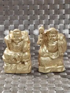 宝くじ 金色 樹脂製 七福神 置物セット 恵比寿さま 大黒天さま