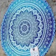ブランケット ラウンド ラグマット タオル ヨガ アウトドア マンダラ ピーチ