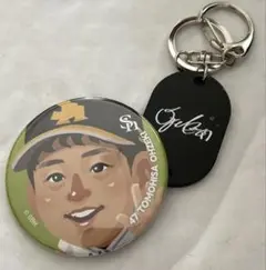ソフトバンクホークス 大関友久 缶バッジ シークレット箔ホログラムキーホルダー