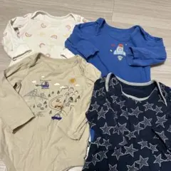 ベビー肌着 長袖ロンパース　80cm　4点セット