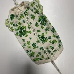 犬服ハンドメイド 幸せクローバー柄新品同様