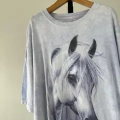 US古着　ザ・マウンテン　ホワイト・ホース　Tシャツ　アニマル　動物　白馬　ウマ