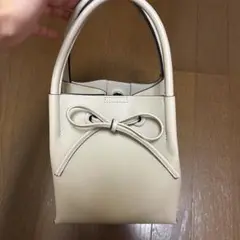 FRAY ID リボンハンドバッグ グレー