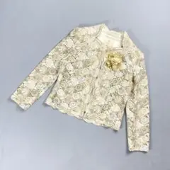 美品 YUMI KATSURA 総レースジャケット ゴールドサイズ9*BD960