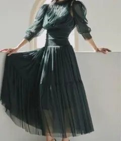 クリーニング済 SNIDEL 生田絵梨花着用 サステナブルチュールワンピース 1
