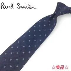 【Paul Smith/ポールスミス】美品 ネクタイ ドット 小紋 シルク 紺