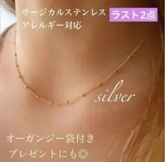 エピチェーンネックレス ステンレスシルバー サージカルステンレス