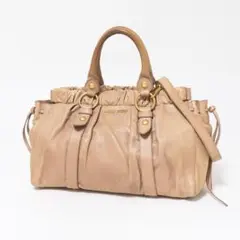 ミュウミュウ RT0383 ギャザー 2way ショルダーバッグ ビジネスバッグ